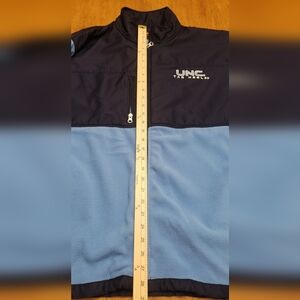 UNC Tar Heel's Men's Zip Up Fleece - Navy & Light Blue XL Pockets Team Fan